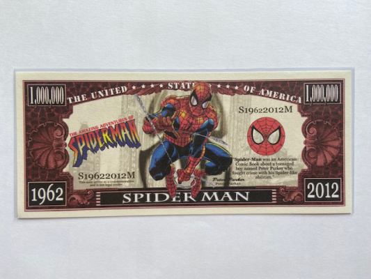 Comics Spiderman Un Billete De Un Million De Dolar Novelty Note